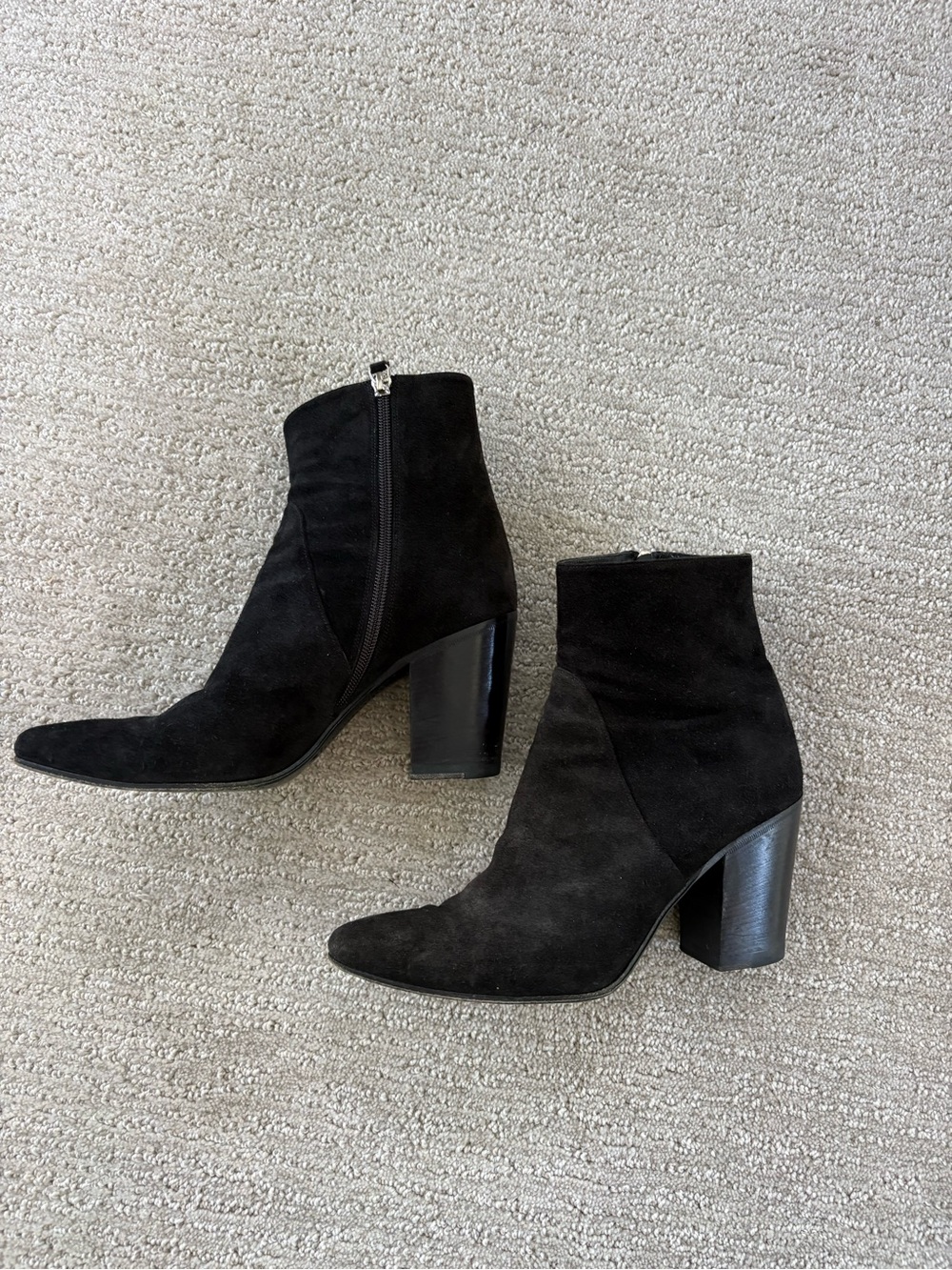 Women's Alumnae Black Suede Block Heel Ankle Booties